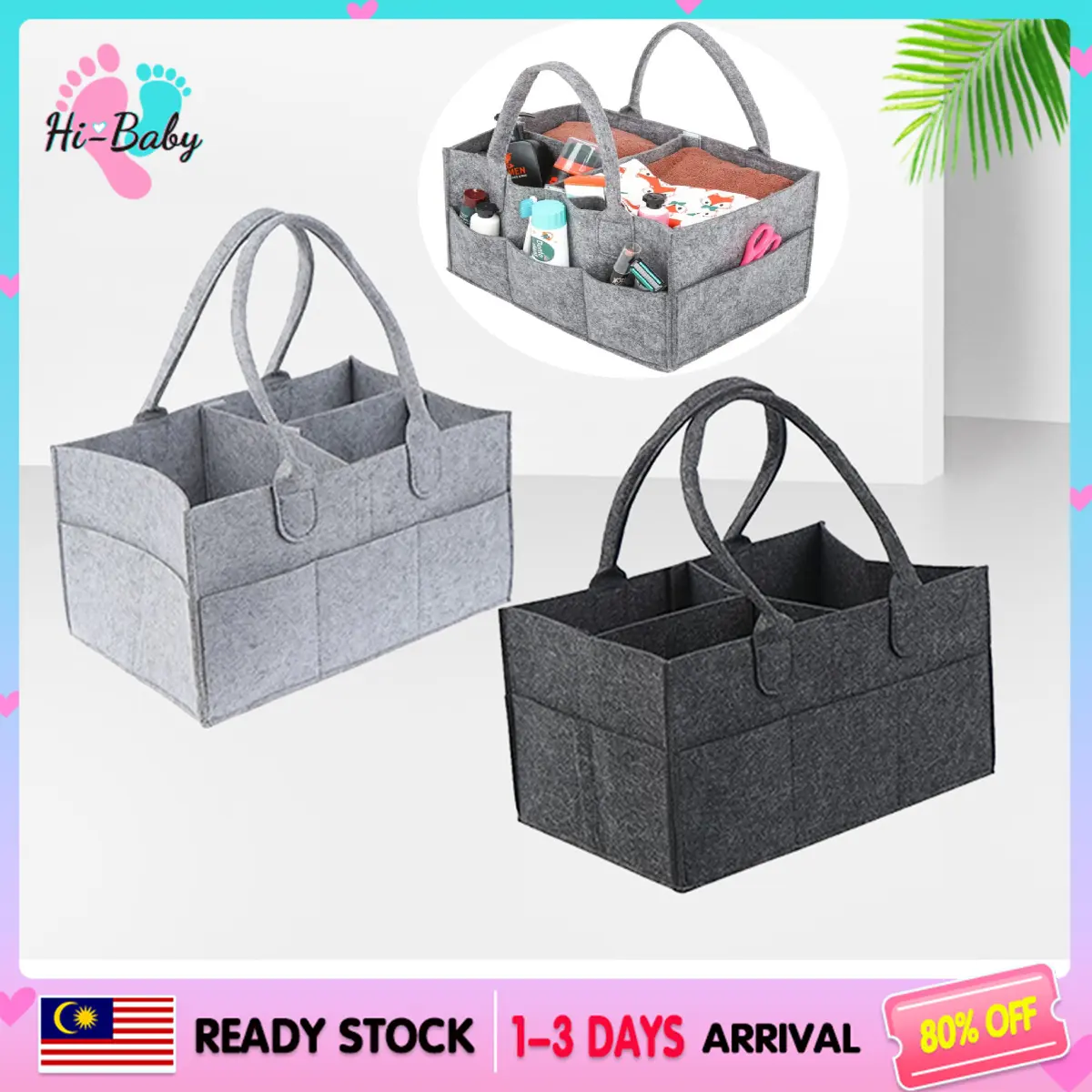Felt Bag Mummy Handbag Backpack Baby Diaper Organizer Newborn Nappy Mommy Storage Foldable Portable Container Holder Bayi Travel Canvas