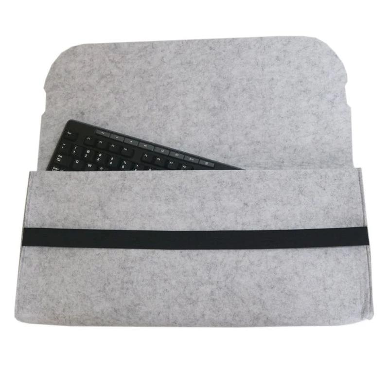 Product Introduction of Creamy Keyboard Elastic Band Portable Large Capacity Dust Proof Storage Organizer Travel Cover Keyboard Carrying Case Keyboard Storage Bag Keyboard Felt Bag Mechanical Keyboard Bag 14