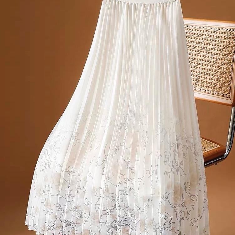 CHÂN VÁY VOAN XẾP LY MN2428 CHÂN HOA DÁNG DÀI HÀNG 3 LỚP ,hàng Quảng Châu loại 1 Nữ.