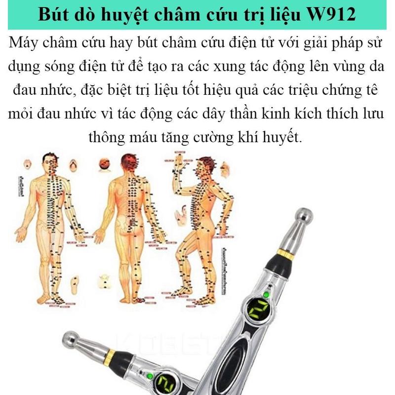 BÚT DÒ HUYỆT CHÂM CỨU TRỊ LIỆU XUNG ĐIỆN DF-618  Giải Quyết Ngay Các Cơn Đau Trên Toàn Cơ Thể , MÁY MASSAGE CHÂM CỨU BẤM HUYỆT 1