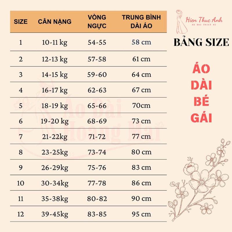 Product Introduction of Áo dài cách tân bé gái cổ tết tay bèo - Tơ ánh lót lụa thêu tay cao cấp HTA201 - Áo Dài Hiền Thục Anh - Best Seller 0