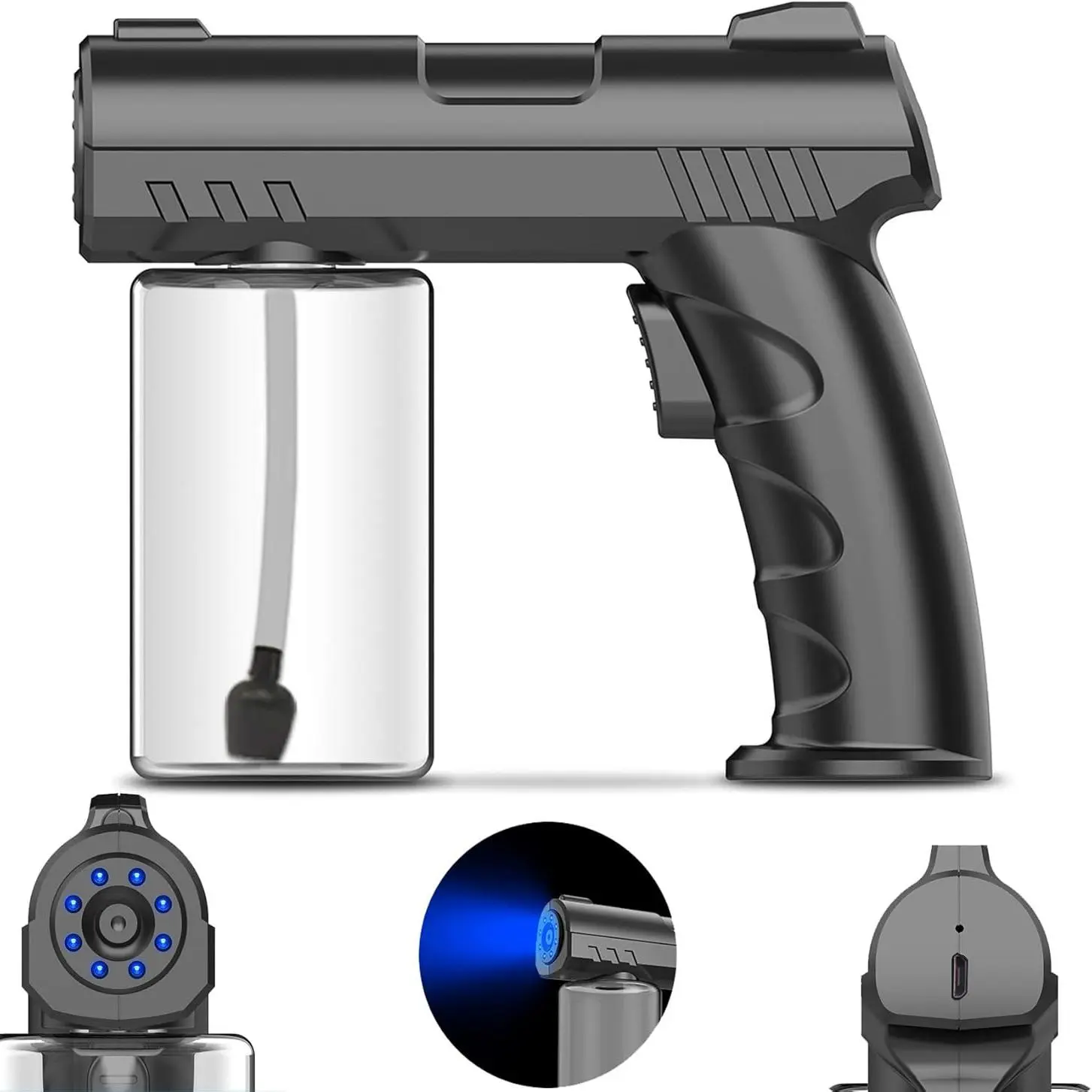 Handheld Nano Spray Gun, 1 Box USB Rechargeable Wireless Nano Mist Maker, Portable Handheld Nano Spray Gun for Home Cleaning & Watering Plants