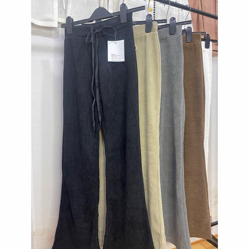(Dài 99cm)Quần Nhung Ống Loe Nữ  Co Giãn Chất Nhung Tăm Hàn Mềm Nhẹ Ong Voi Pants Women 7