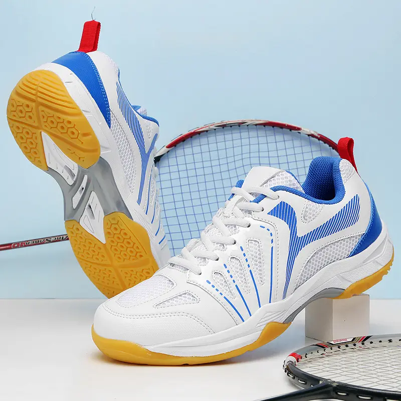 New Men's and Women's Professional Badminton Shoes Breathable and Wearable Lightweight Shock Absorption Tennis Sneaker Table Tennis Ball Shoes plus Size
