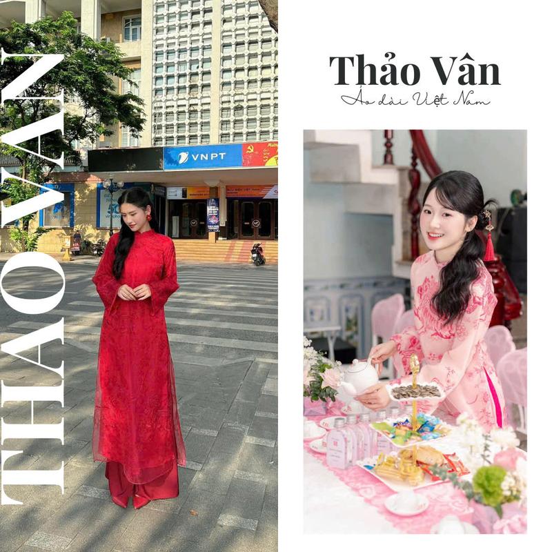 Áo Dài Cách Tân Hồng Sư Fom Xuông Họa Tiết Thêu Kì Lân Phù Hợp Mặc Lễ Tết - cover Xéo Xọ - cover Xéo Xọ Nữ Women Dress