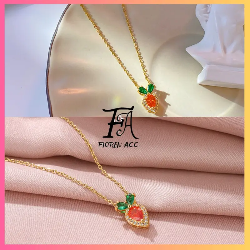 FA  Kalung Wortel Kalung Anak Kalung Titanium Accesoris Korea Fashiun Style YRY-X018 Fashion Cantik Costume 1
