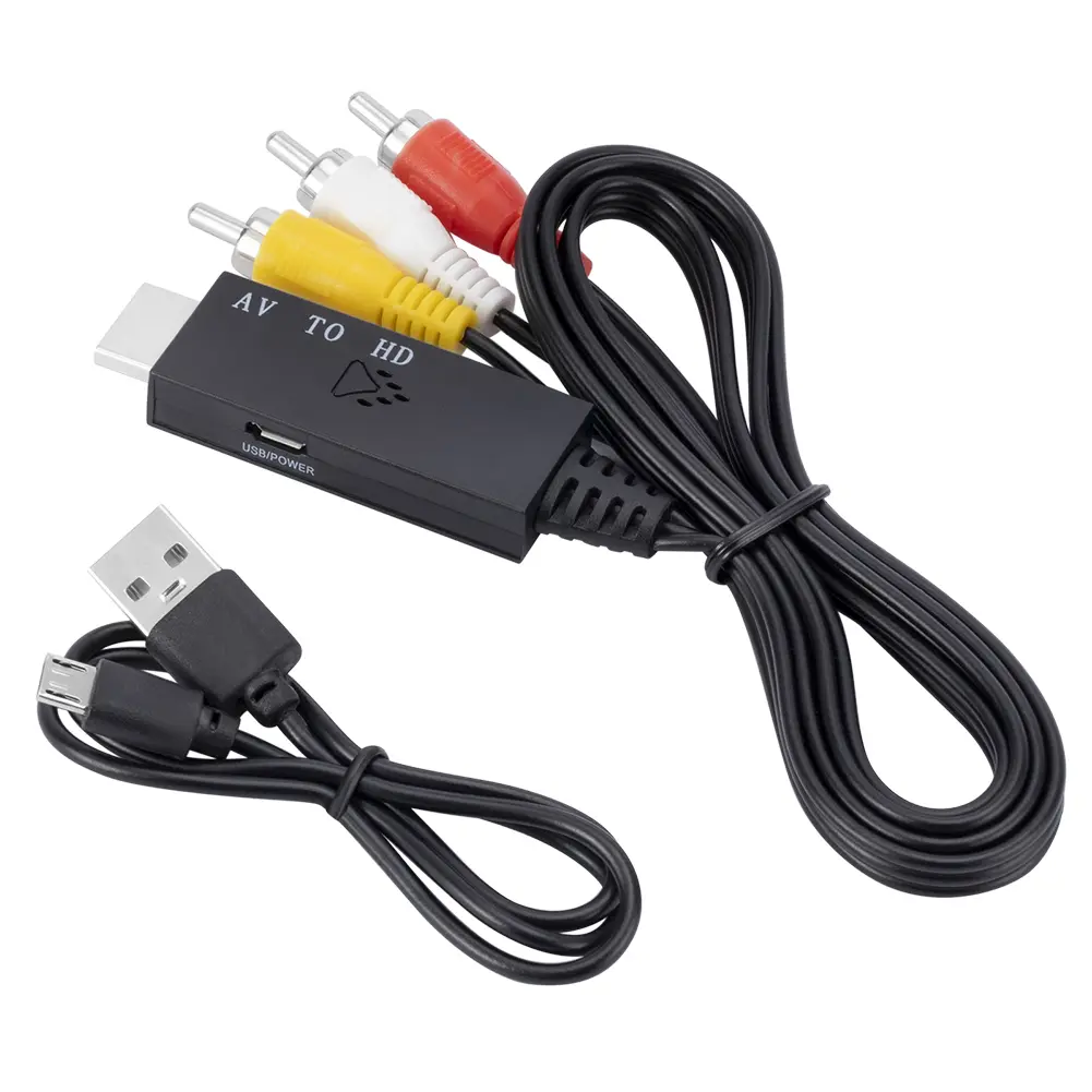 HDMI-compatible To RCA AV Converter Cable Set-top Box To TV Audio Video 1m Plug and Play 1080p 720p Output for DVD Camera LCD TV