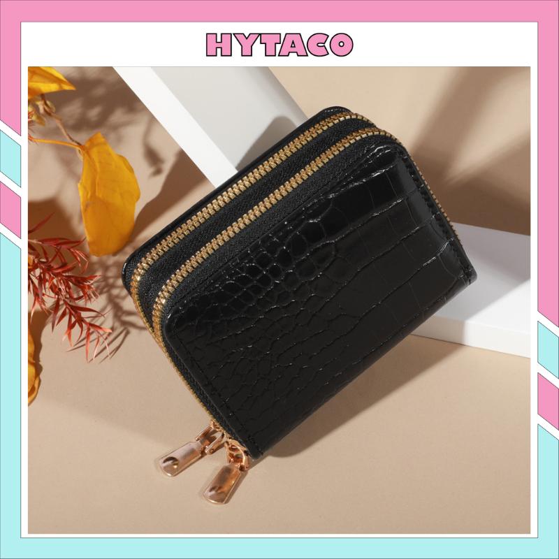 Ví nữ đựng thẻ mini nhiều ngăn cầm tay khóa kéo học sinh phong cách Hàn Quốc HYTACO