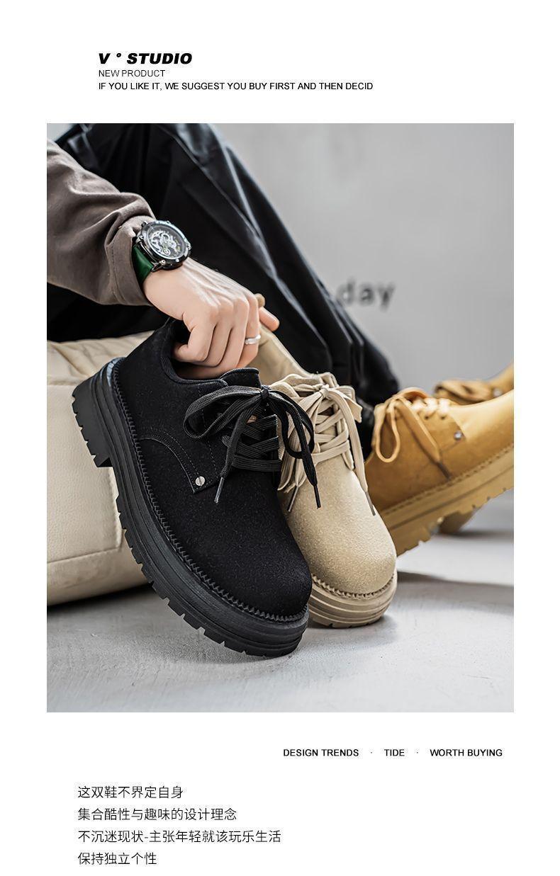 Product Introduction of Men's Shoes 2025 New Spring British Style Retro Low-top Work Boots Yellow Boots Men's Outdoor Sports Martin Boots Slipper 19