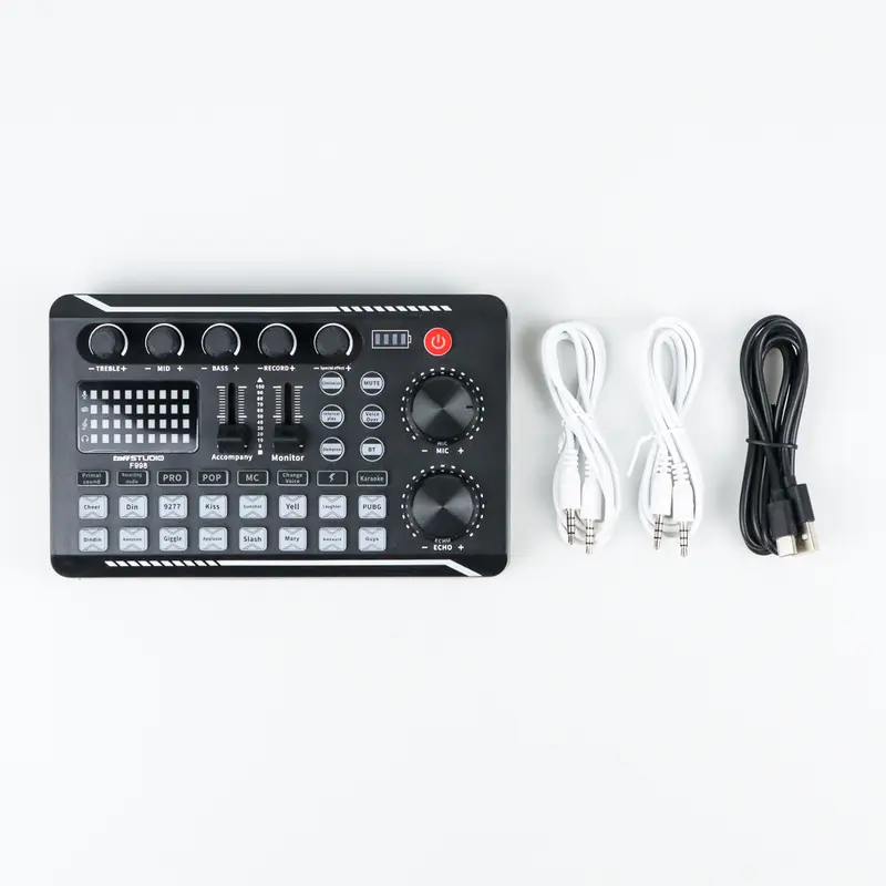 TaffSTUDIO Pro Audio Interface Bluetooth Mixer Sound Card F998 Live Broadcast Karaoke - F998 6