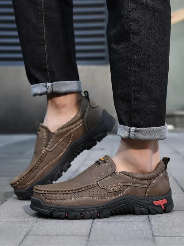 Men's Retro Low Top Slip on Sneakers, Casual Comfortable Soft Sole Non-slip Driving Shoes, Fashionable All-match Sneakers for Daily Wear 8