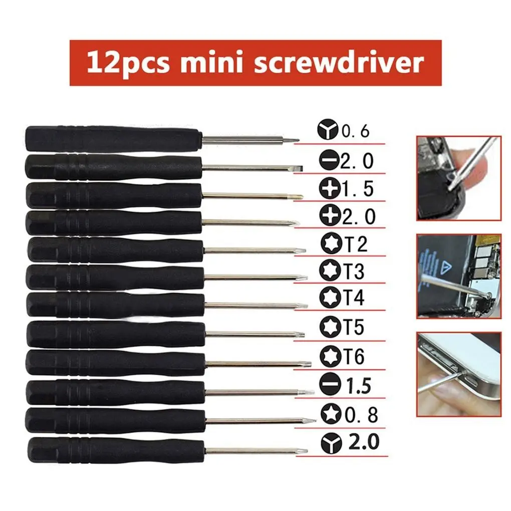 12Pcs/Lot Mini Magnetic Precision Screwdriver Set Small Screwdrivers Multi-Function Tools
