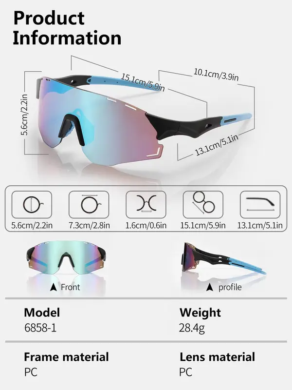 Outdoor Sports Cycling Sunglasses, Windproof & Sandproof Sunglasses for Men & Women, Fashionable Sunglasses for Outdoor Sports 6