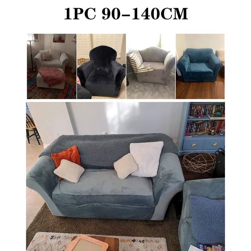 Bọc Ghế Sofa Vải Nhung, Bọc Bụi, Co Giãn, Bọc Đi Văng Hệ Thống, Vỏ Sofa Hình Chữ L, Vỏ Ghế Sofa Ghế Dài, Thích Hợp Cho Phòng Khách, 1 Cái 4