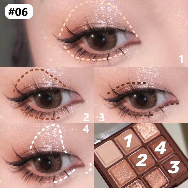 DIKALU 901 EYESHADOW HIGHLIGHTER 9 COLORS BLOOMING 8