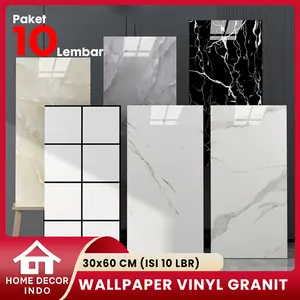 Home Decor - Paket Wallpaper 10 Lembar Vinyl Marble Dinding Granit 30x60cm (Ketebalan 3mm)