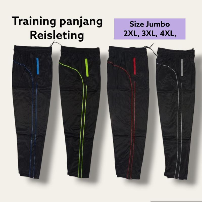 Celana panjang training resleting big size 2XL - 4XL , Gym jogging fitness cocok buat santay Bisa COD Cepat Kering Uniseks Olahraga Seragam 1