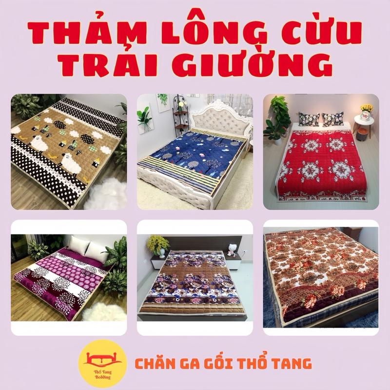 Thảm lông cừu trải giường, thảm nỉ 3D giá rẻ đủ mọi kích thước từ 1m2 đến 2m2