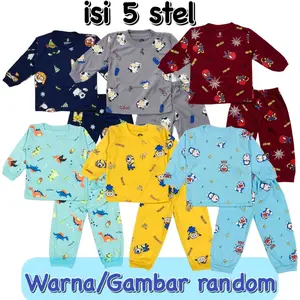 PAKET BAJU TIDUR ANAK PP WARNA LAKI-LAKI/COWOK SETELAN/STELAN BAHAN KAOS KATUN