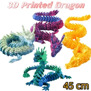 3D Printed Dragon/Mainan Action Figure Naga Cetak/Ornamen Patung Cetak 3D Printed Articulated Dragon Model/Simulasi Dapat Digerakkan