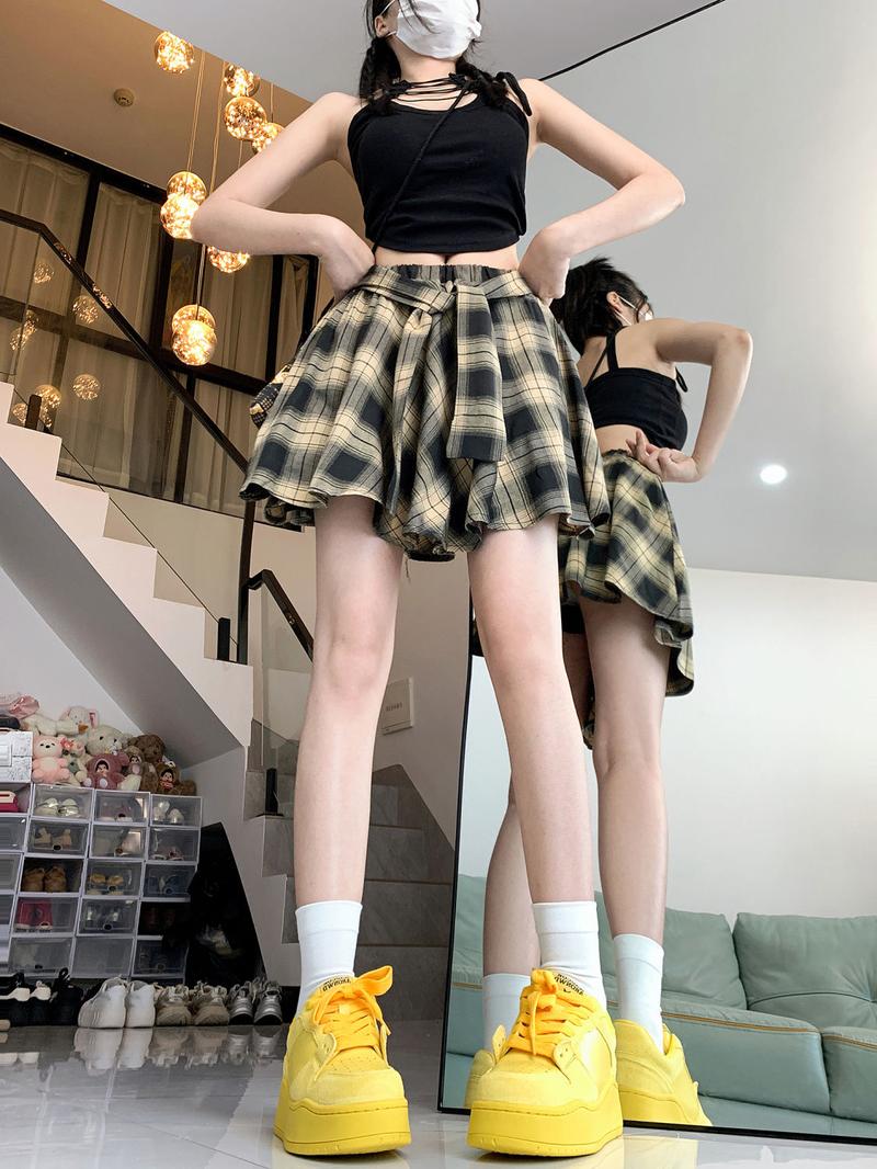 Product Introduction of [Yzw]Chân Váy Kẻ Sọc Cổ Điển Bất Đối Xứng Dành Cho Nữ, Mùa Hè Dễ Phối Đồ Mỏng Vừa Vặn, Chống Lộ, Chân Váy Xếp Ly Chữ A Cô Gái Nóng Bỏng Mỹ 9