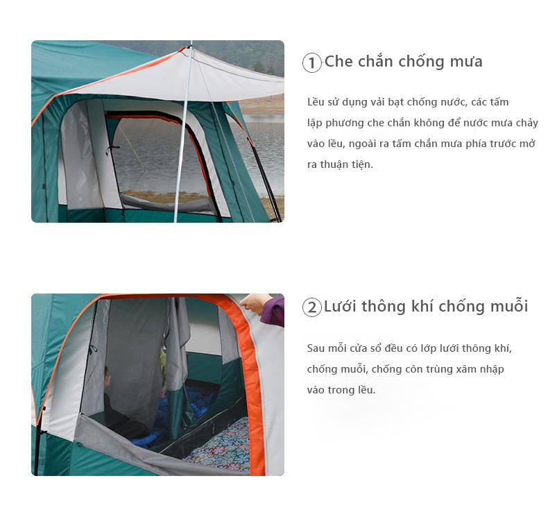 Product Introduction of Lều cắm trại dã ngoại nhiều phòng ngủ không gian lớn chống nước chống gió cho cả gia đình từ 4 -12 người 11