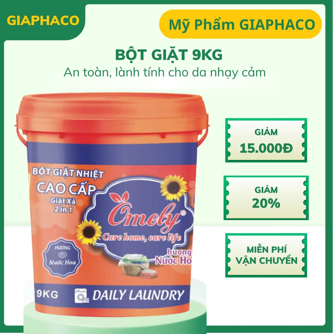 Bột Giặt 9kg An Toàn, Lành Tính Cho Da Nhạy Cảm
