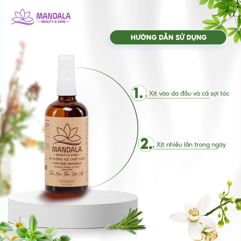 Product Introduction of Xịt Dưỡng Tóc Chiết Xuất Thảo Mộc Mandala 100ml Dưỡng Tóc Suôn Mượt, Giảm Gãy Rụng, Chống Nắng Cho Tóc Chăm Sóc Tóc Serum 3
