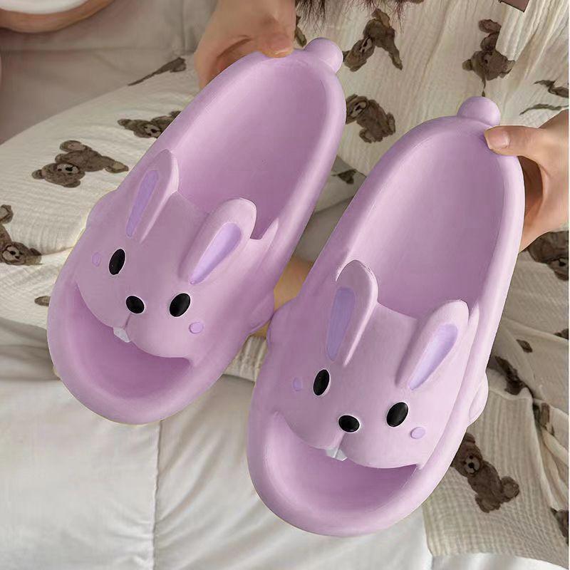 Product Introduction of Cute Rabbit Slippers Women's Indoor Home Sandals Summer Mute Super Soft 7