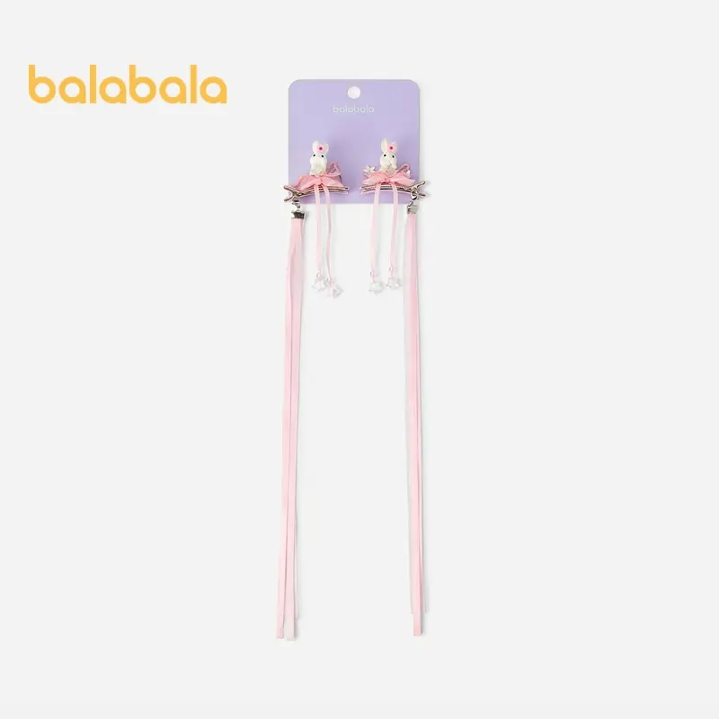 Balabala Girls' Hair Accessories Sweet and Cute Bunny Themed Clips for Pairing with Ethnic Dresses Perfect for Birthdays
