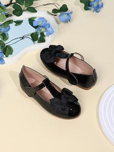 Girl's Bow Decor Mary Janes Flats, Casual Comfortable Solid Color Flat Shoes for Daily Wear, Fashionable Shoes for Girls