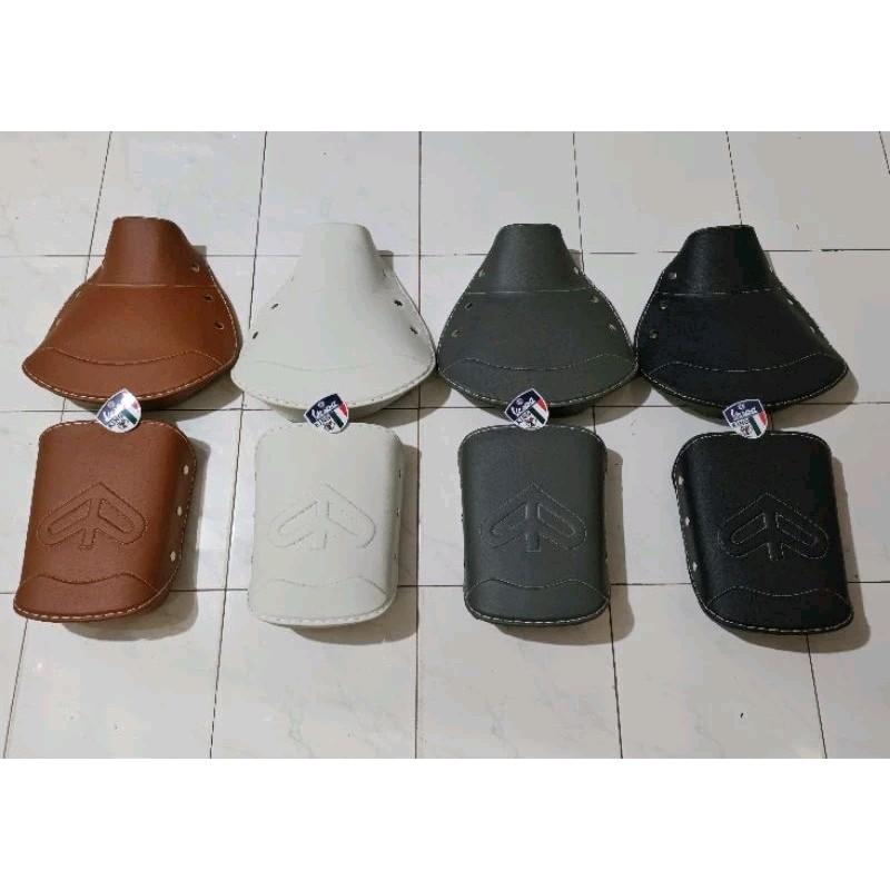 cover jok vespa klasik model cowboy benik cung bungkus sadel jok depan belakang vespa super sprint px ps bajaj hitam putih abu abu coklat 0