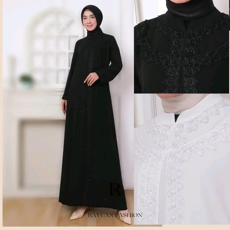 NADYA DRESS/gamis putih tulang/gamis lebaran/ gamis kondangan/gamis umroh gamis haji gamis manasik 0