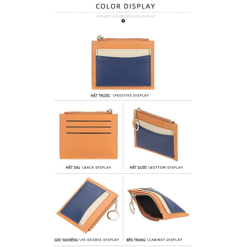 Ví bóp mini Nhiều Ngăn Baellerry Wallet có ngăn để thẻ, khóa zip rất tiện làm móc chìa khóa xe hơi, xe máy - K9120 6