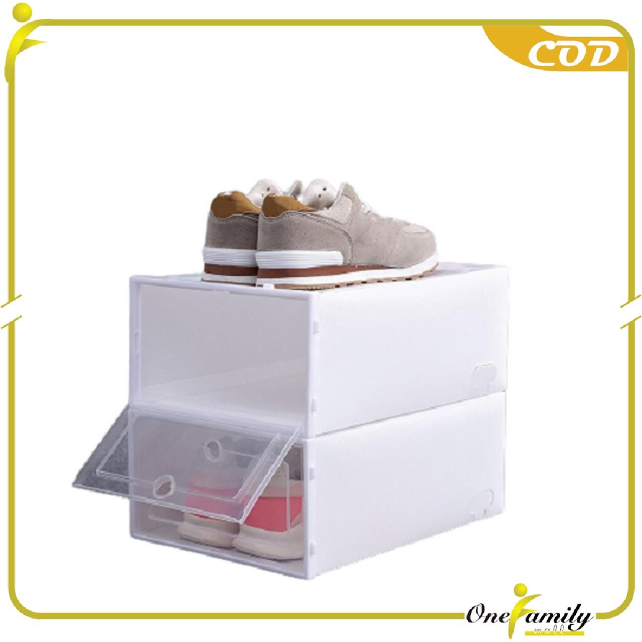 [COD] OFM C158 Kotak Sepatu Lipat Transparan Tebal Rak Sepatu Plastik Susun Dapat disesuaikan