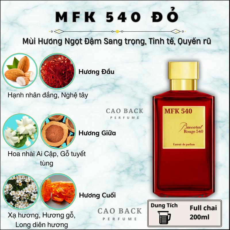 Nước hoa nữ MFK 540 Đỏ. Siêu ngọt ngào quyến rũ