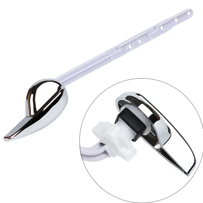 Toilet Tank Flush Lever Chrome Finish Handle Fittings Assembly Replacement Tools 1 4