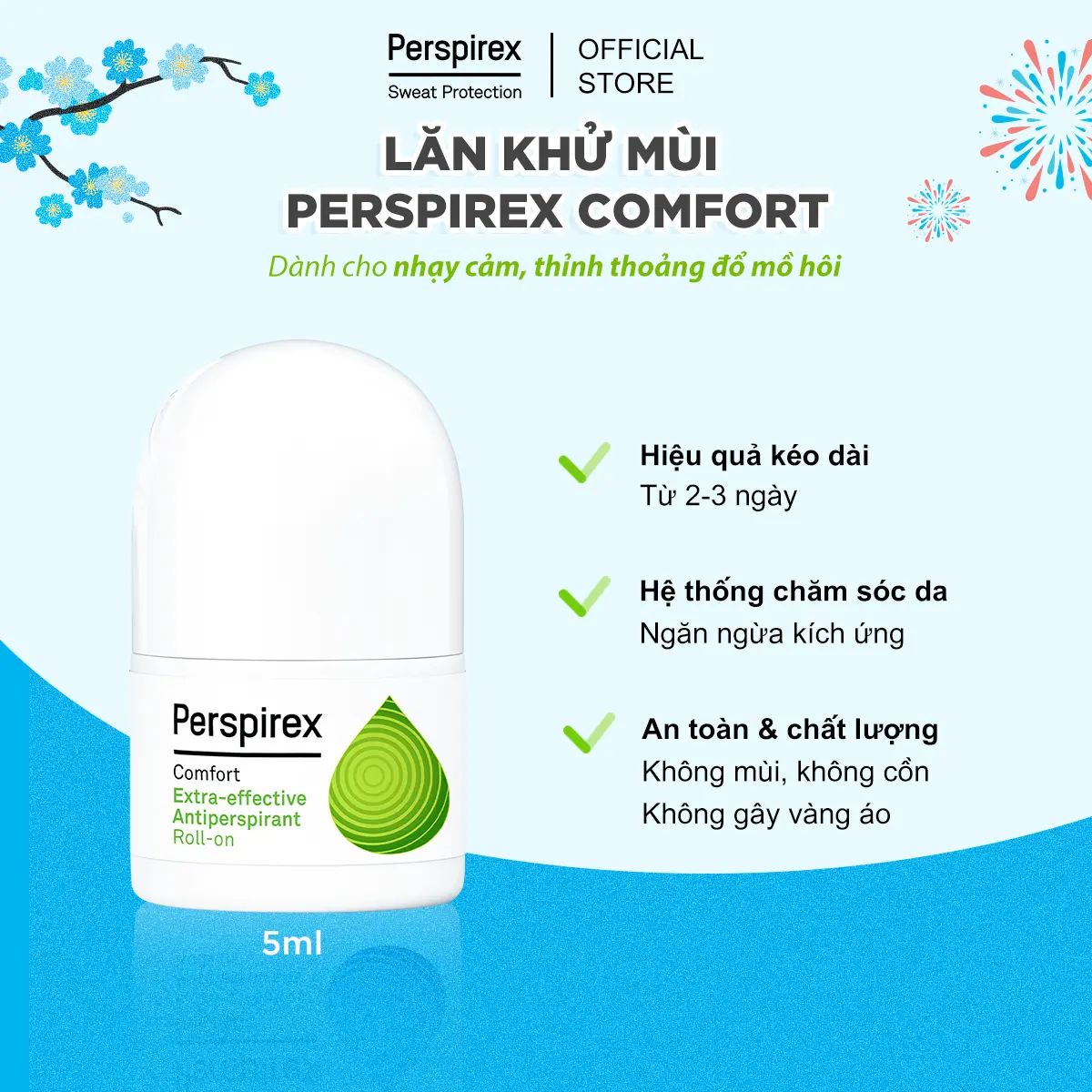 [HÀNG TẶNG KHÔNG BÁN] Perspirex 5ml Lăn khử mùi và Ngăn Đổ Mồ Hôi Hiệu Quả