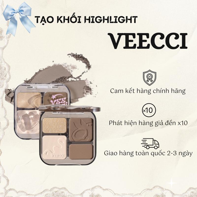 [VEECCI] [BẢN MỚI] Phấn tạo khối, bắt sáng Veecci 4 màu lâu trôi, bền màu, tự nhiên Mỹ Phẩm Cosmetic Trang Điểm Nữ