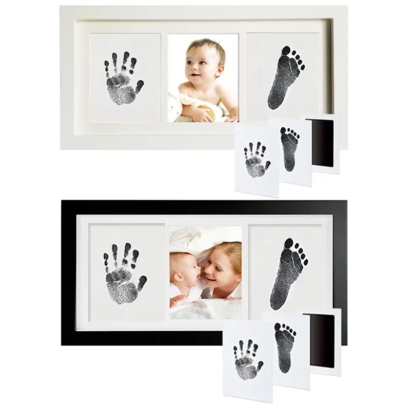 Newborn Memorial Ink Hand Foot Print Photo Frame Baby DIY Handprint Footprint Picture Frame Growing Souvenir Items Paw Print Pad
