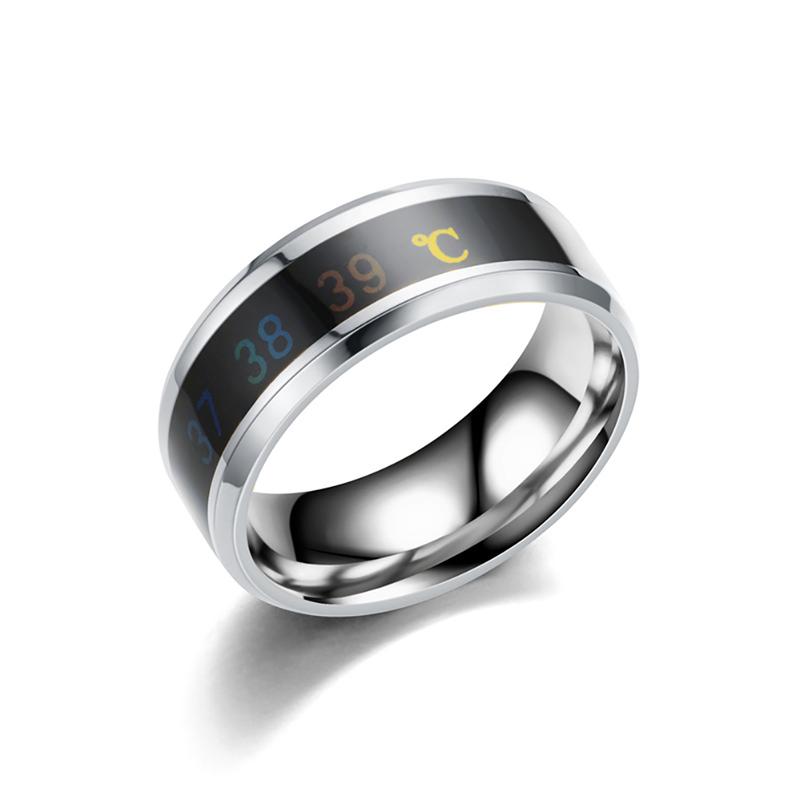 Product Introduction of 8mm Stainless Steel Ring Smart Sensor Body Temperature Ring Temperature Test Finger Rings Fashion Real-time Display for Women Man Couple Band Wedding #439992 39
