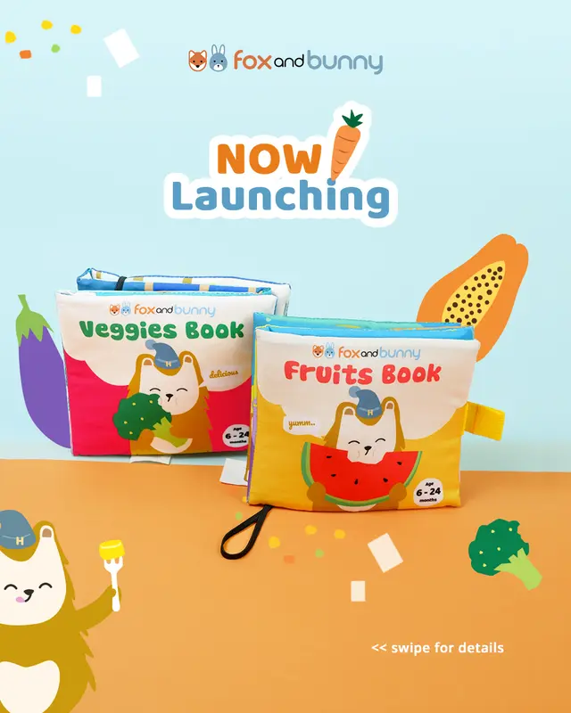 Buku Mainan Pintar Anak Baby Book Fox and Bunny Fruits & Veggies Series Books 0