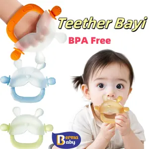 Berma Baby Teether Bayi Gelang BPA Free / Mainan Gigitan Bayi Bahan Silikon/ Mainan Gerinda Gigi Bayi Periode keinginan mulut gripper teether