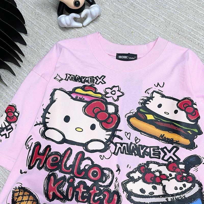 Product Introduction of Áo phông fom rộng hình in Hello Kitty giấu quần 3
