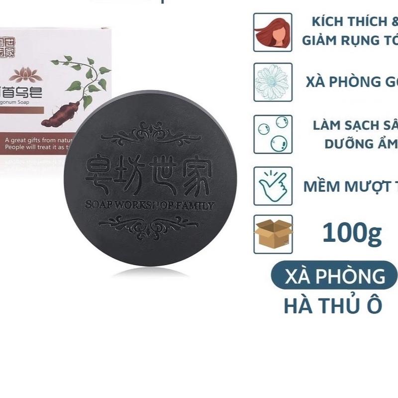 Combo 7 Xà phòng gội đầu mềm mượt dưỡng tóc sạch gàu giảm gãy rụng mọc tóc hà thủ ô nhà