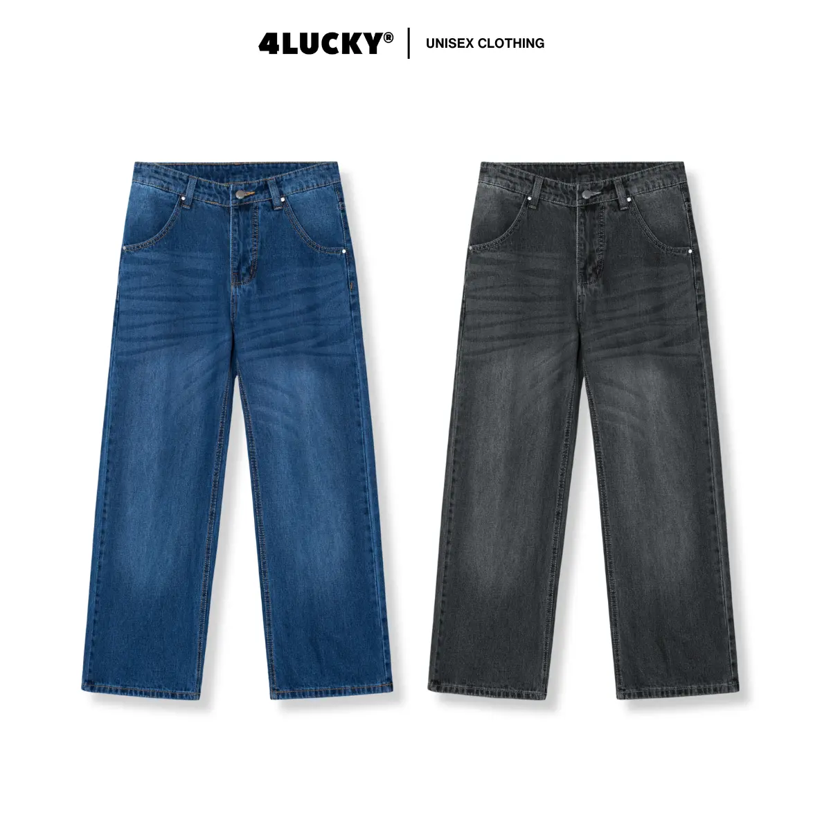 Quần Jean Dài Ống Suôn 4Lucky 6205 - Form Unisex