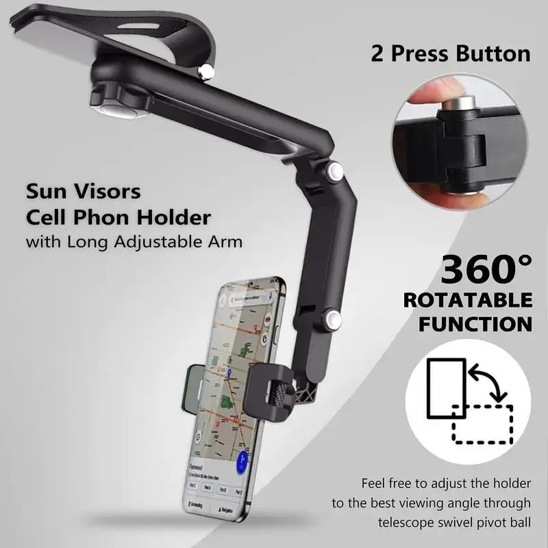 1080° Rotatable Car Phone Holder, Multifunctional Car Phone Holder, Universal Car Phone Navigation Bracket, Car Interior Accessories 2
