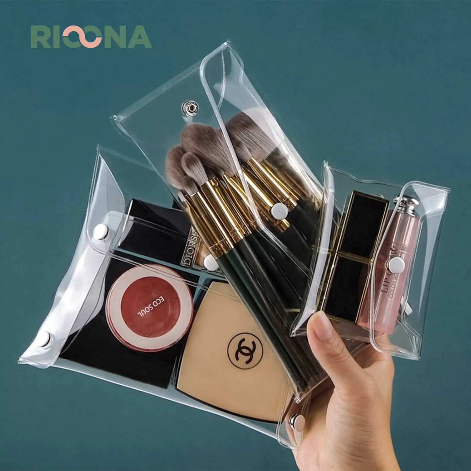 Pouch Kosmetik Transparan Tas Make Up Transparan bahan Mika Tas Kosmetik Transparan Tempat Pensil Tempat Alat Tulis Dompet Transparan