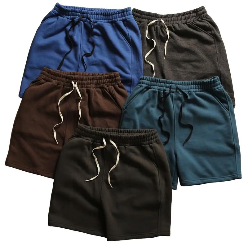 Combo 5 Quần Short Nỉ Nam BASIC Menswear quần  fi5 2xl to & cao đĩa ánh sáng màu be thường Tre quan ninam quần  short trên gối