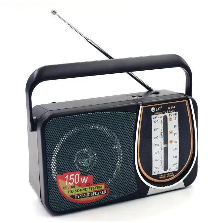 HZA Electric Radio Speaker FM/AM/SW 4band radio AC power and Battery Power 150W Extrabass Sounds 901